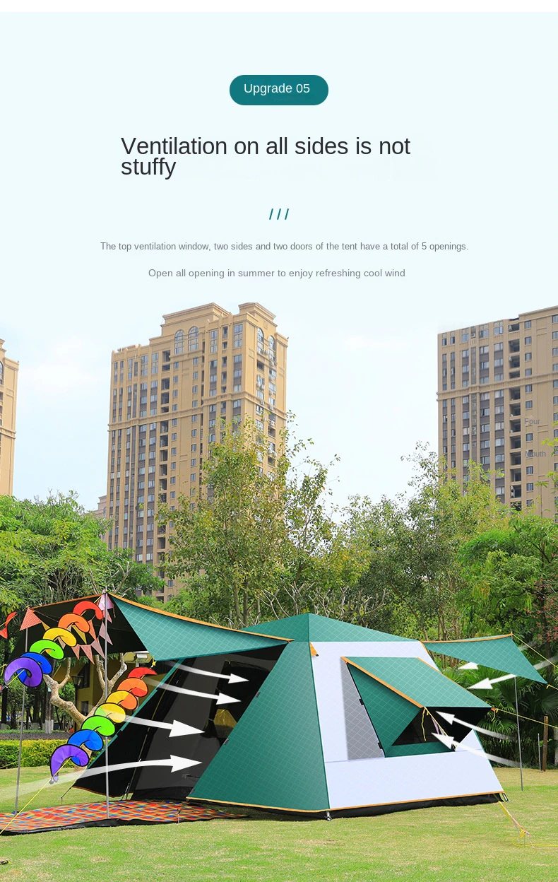 Cheap Goat Tents Automatic Aluminum Rod Portable Uv protection Camping Camping Outdoor Thickened Rainproof Tent Dropshipping   